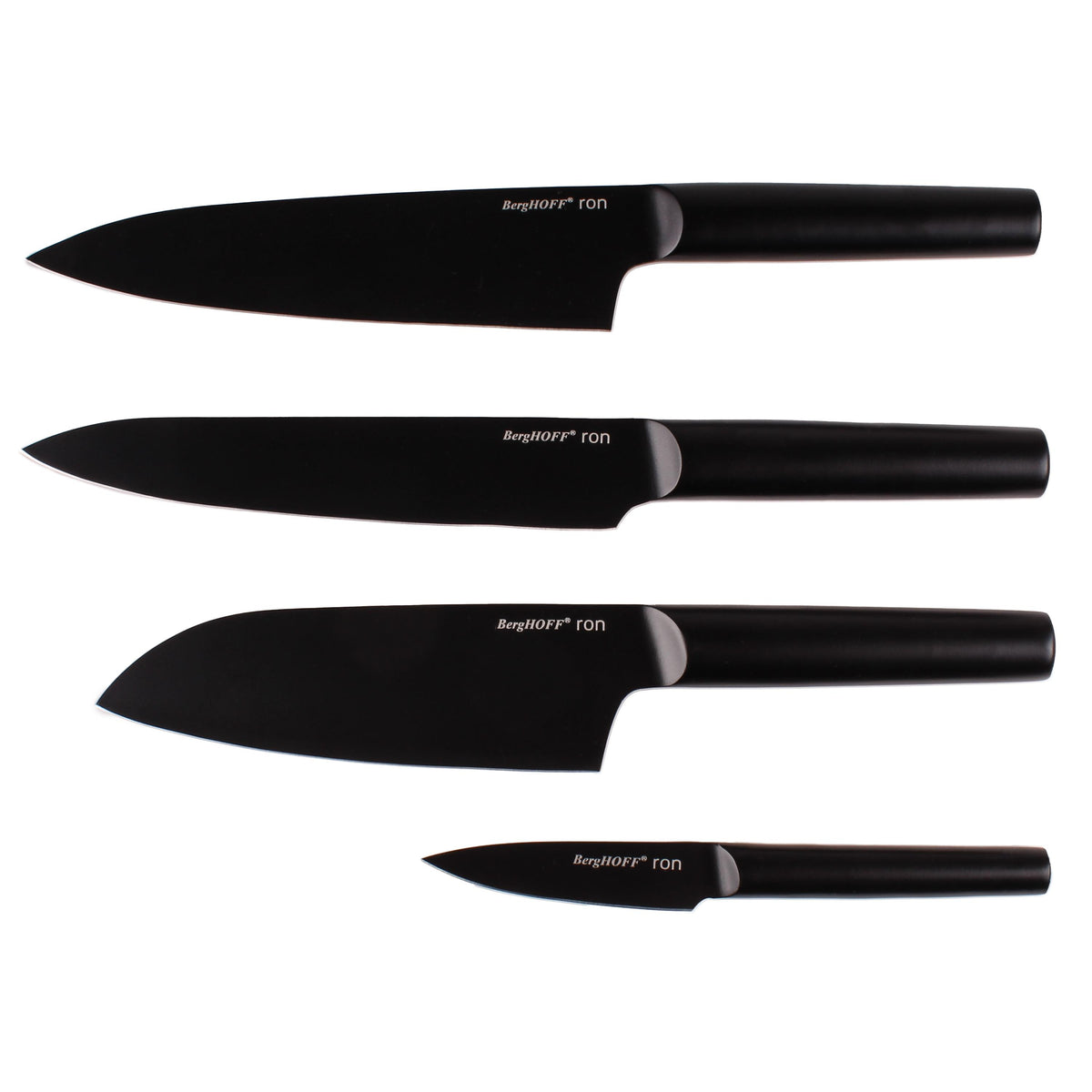 BergHOFF Ron Stainless Steel 4pc Knife Set, Black