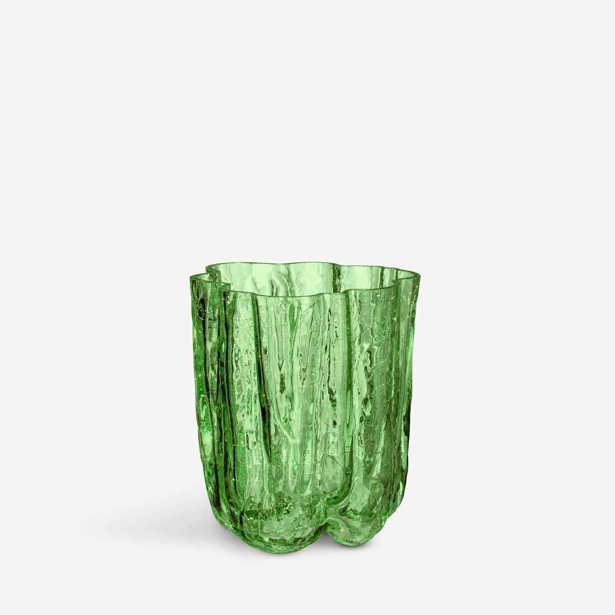 Kosta Boda Crackle Vase Green