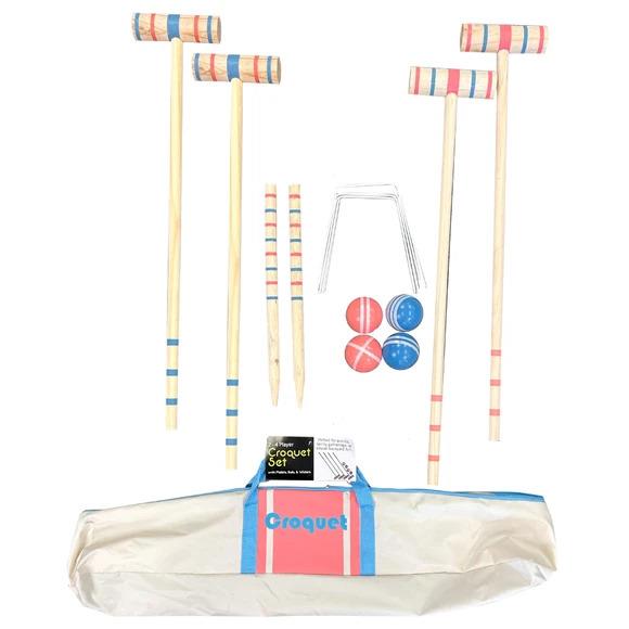 Bella Home Croquet Set with Mallets, Balls, Wickets and Carrying Bag