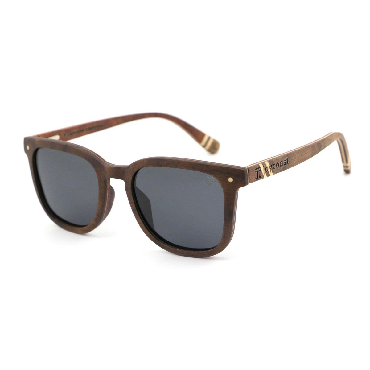 Joycoast Hawthorne - Burl Walnut, Square Wooden Sunglasses Brown