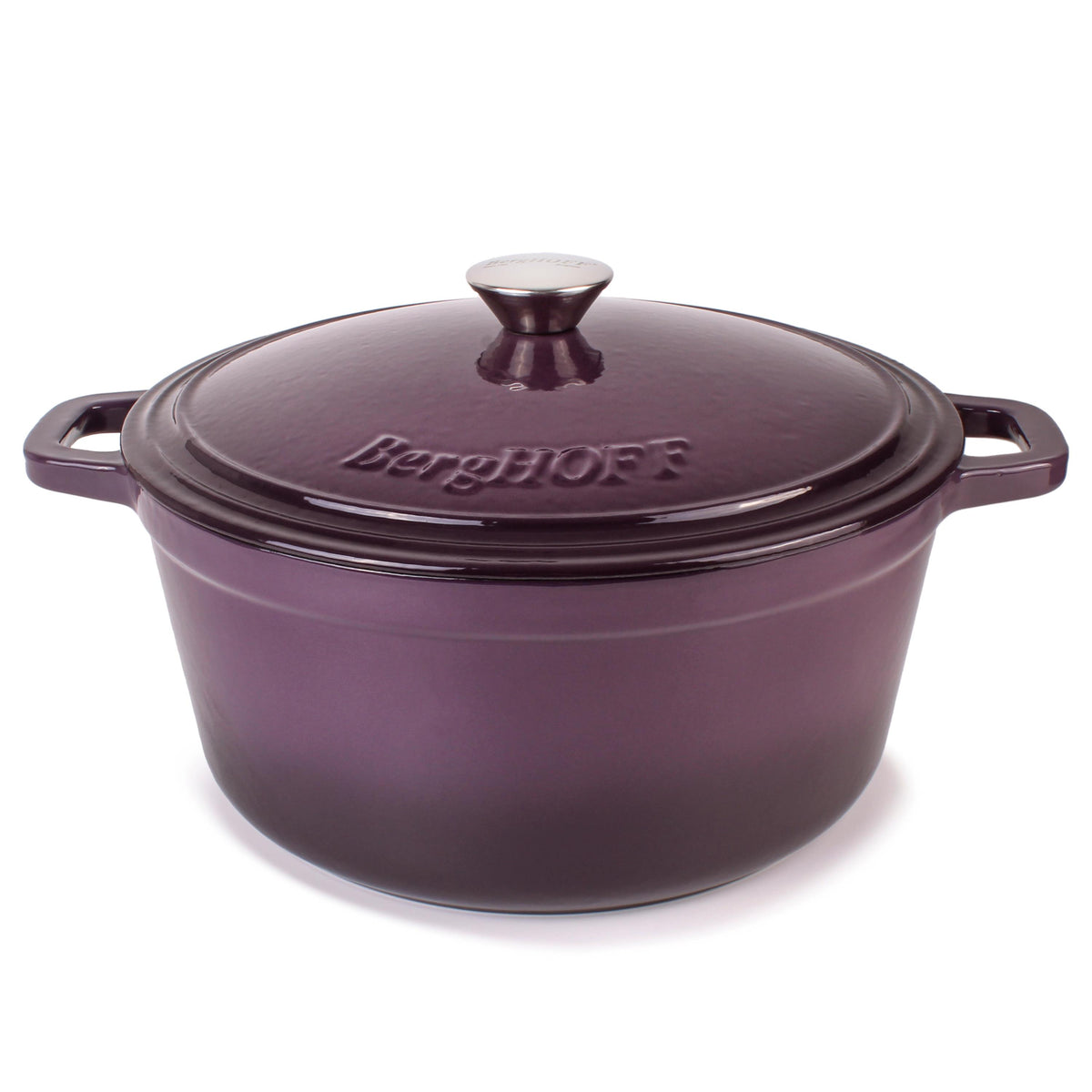 BergHOFF Neo Cast Iron 7qt. Round Dutch Oven 11" with Lid, Purple