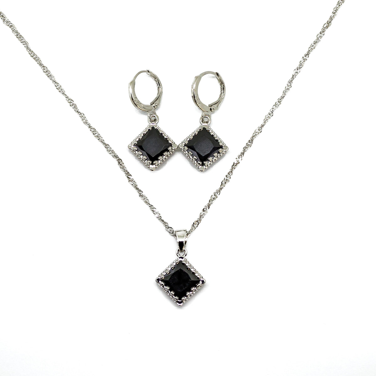 Completely Bella In Your Dreams Necklace and Earrings Set-Black