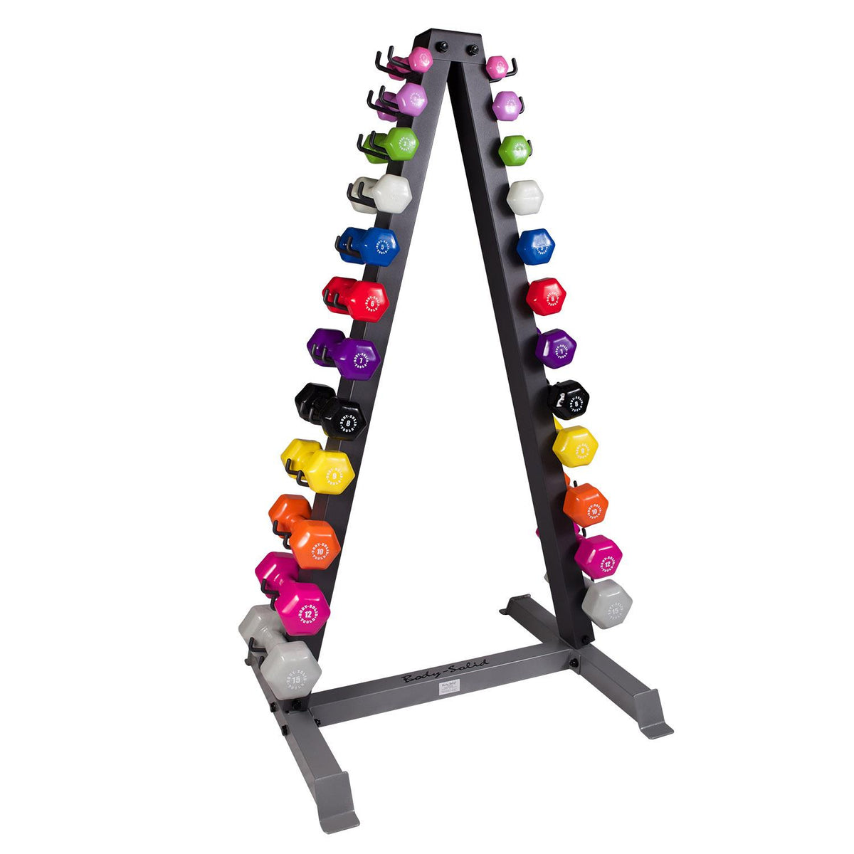 Body-Solid Neoprene Dumbbell Package with Rack