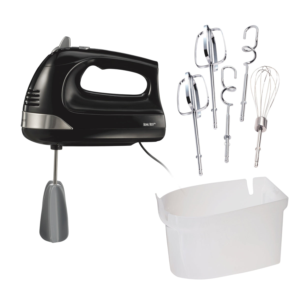 Hamilton Beach 6 Speed Hand Mixer w/ Snap-on Case Black