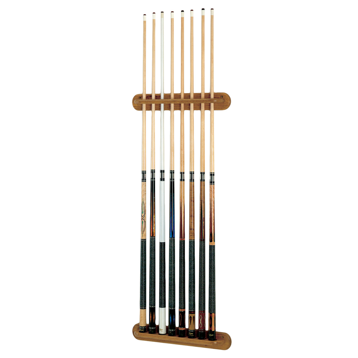Viper Traditional Oak 8 Cue Wall Cue Rack