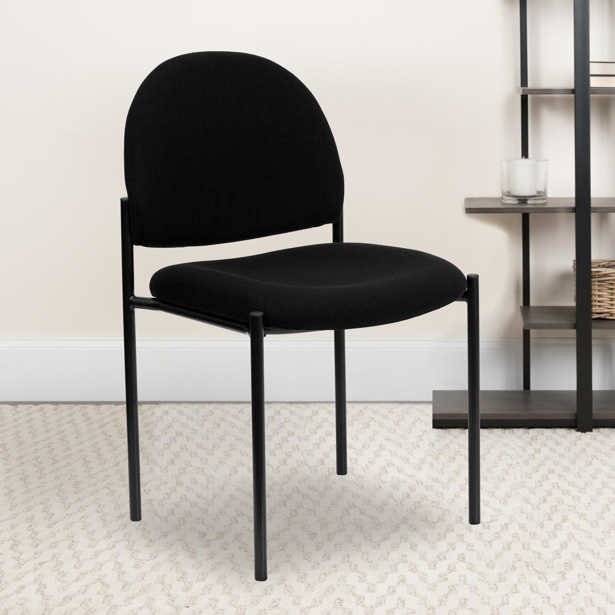 Flash Furniture Comfort Burgundy Fabric Stackable Steel Side Reception Chair