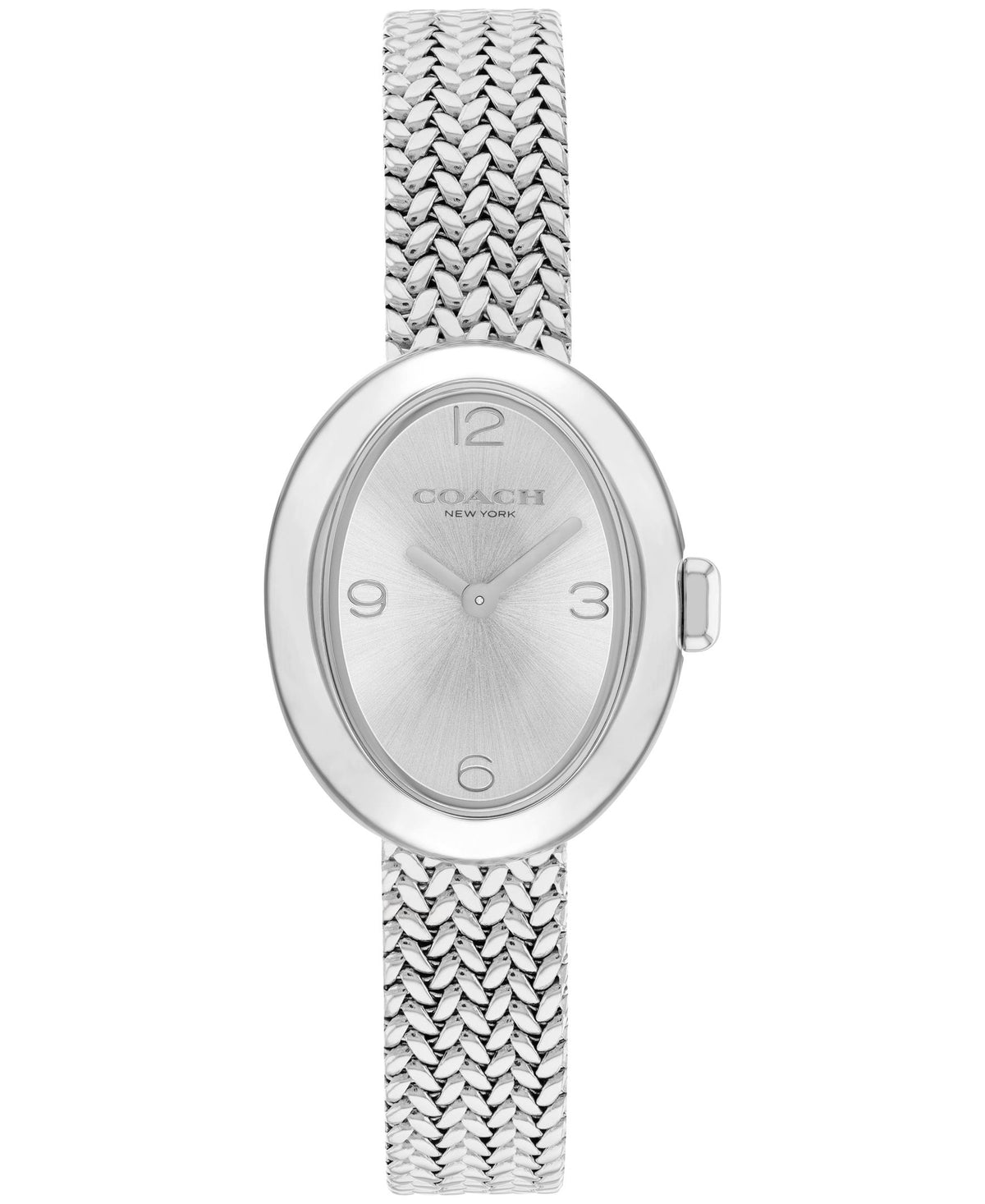 Coach Sammy Ladies. Stainless Steel Case & Mesh Bracelet. Silver White dial