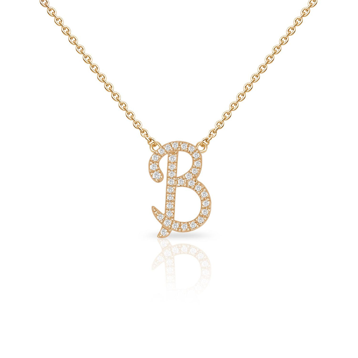 Infinity Luxe Jewelry Collection Diamond Cursive Initial W/Chain