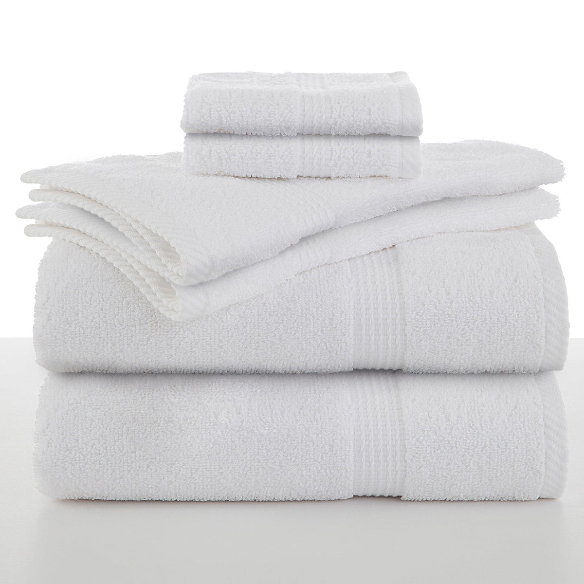 Novogratz by Utica Essentials 6pc Cotton Towel Set Optical White