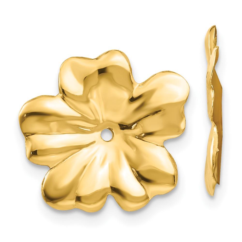 Distinctive 14k Polished Floral Earring Jackets