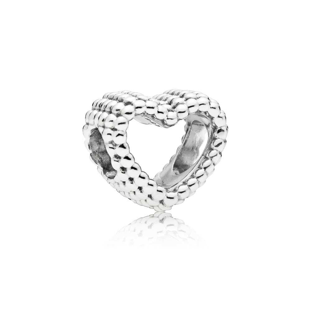 Pandora Beaded Heart Silver Charm