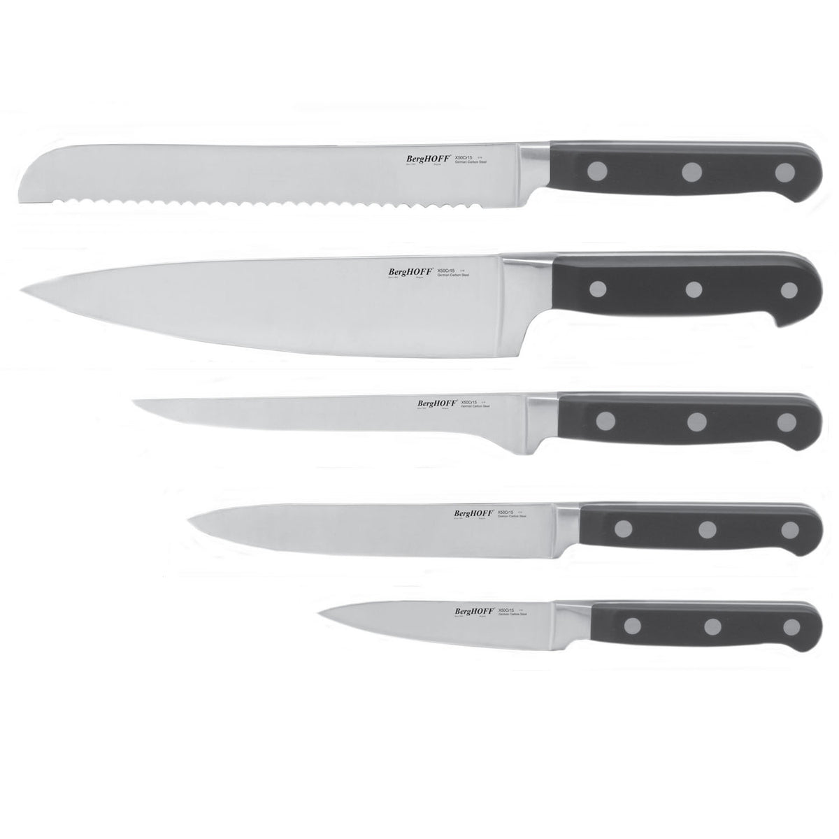 BergHOFF Contempo 5pc German Steel Knife Set