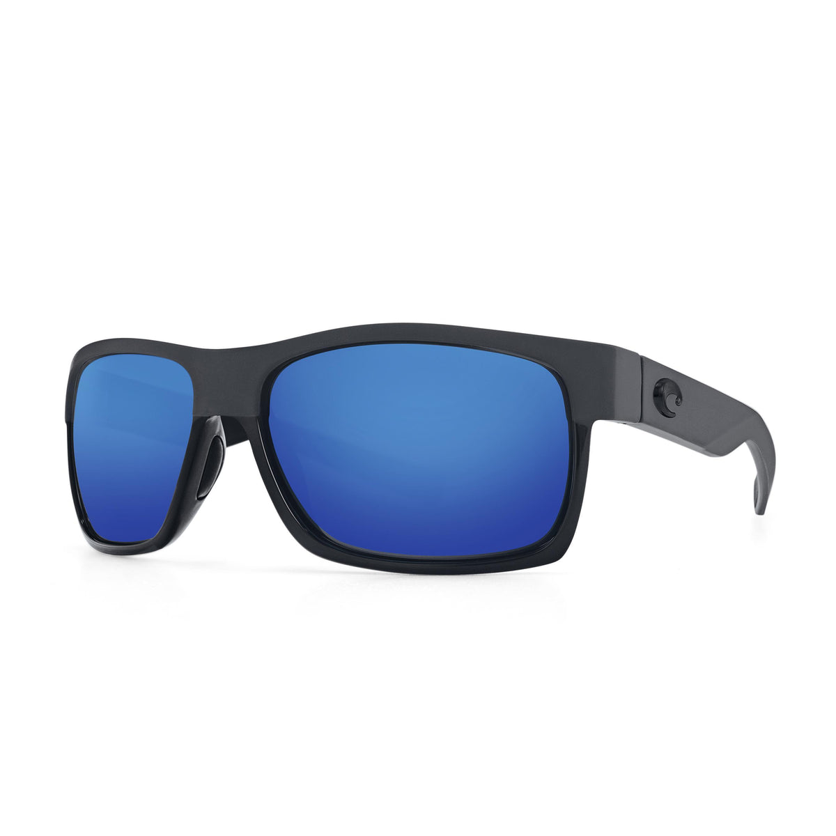 Costa Del Mar Half Moon Polarized Sunglasses - Shiny & Matte Black/Blue Mirror
