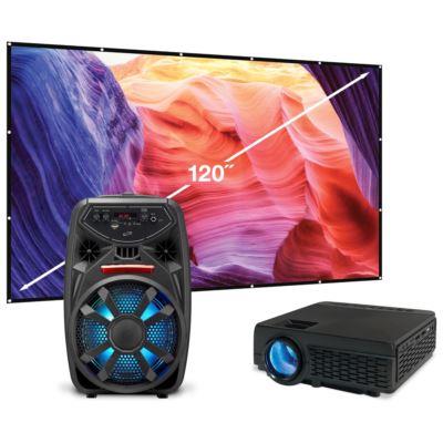 GPX Bundle with Projector, 120" Screen & Tailgate Speaker