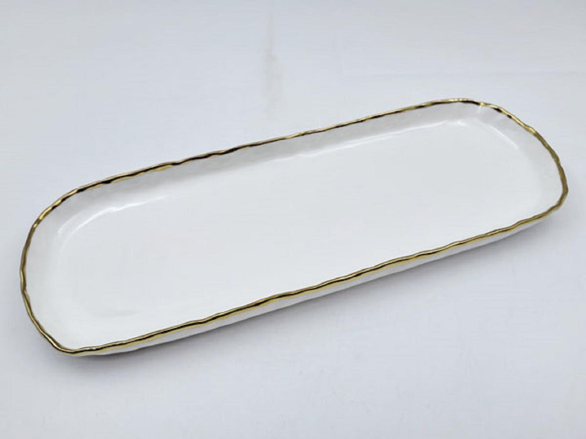 Stark Home 13.5" Simplicity Porcelain Rectangular Tray