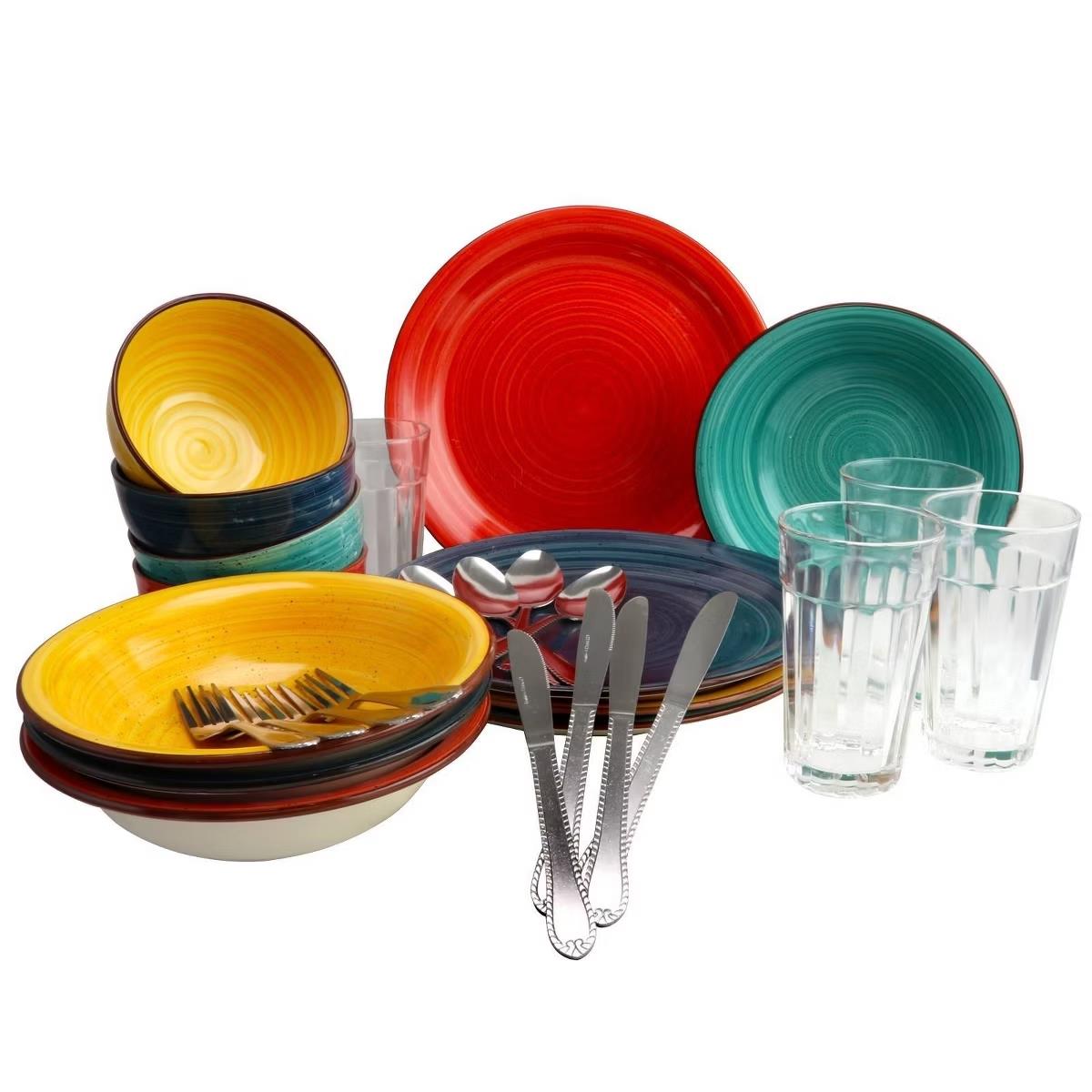 Bella Home Gibson 28pc Speckle Mix Dinnerware Set