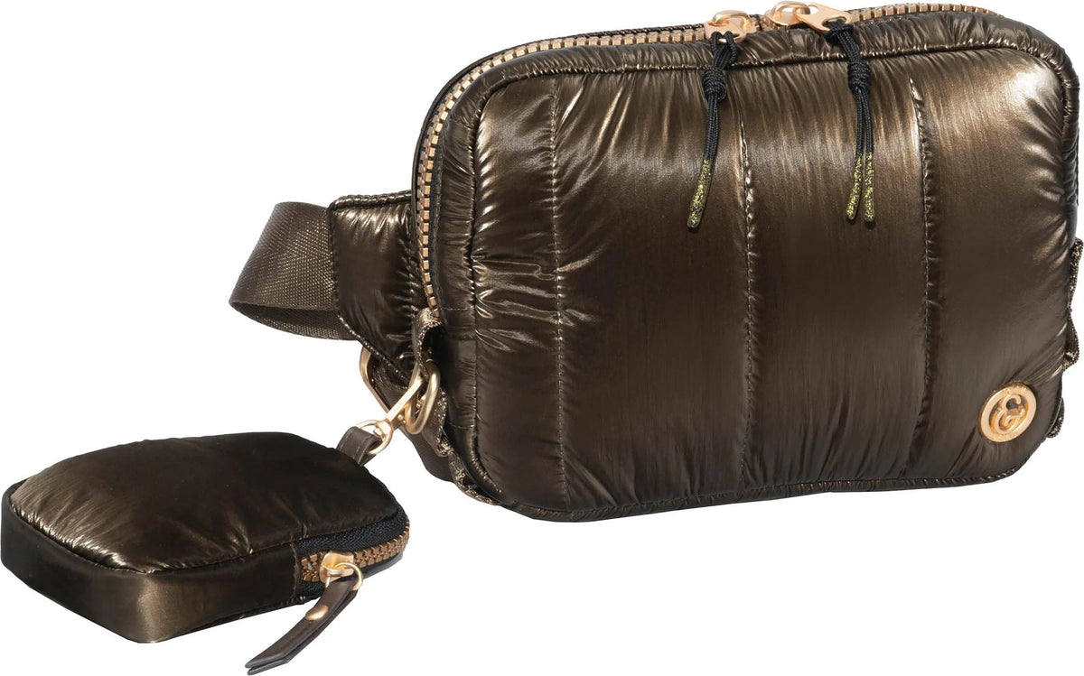 Joan & David Metallic Quilted Passport Sling Size 9"
