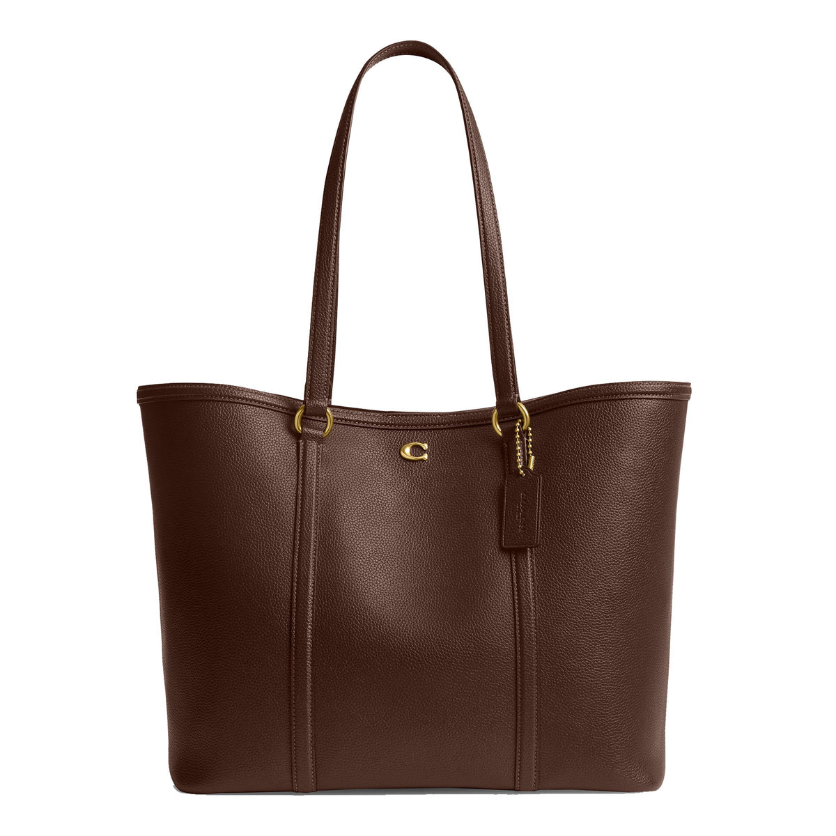 COACH Refined Pebble Leather Legacy Tote - Maple/Brass