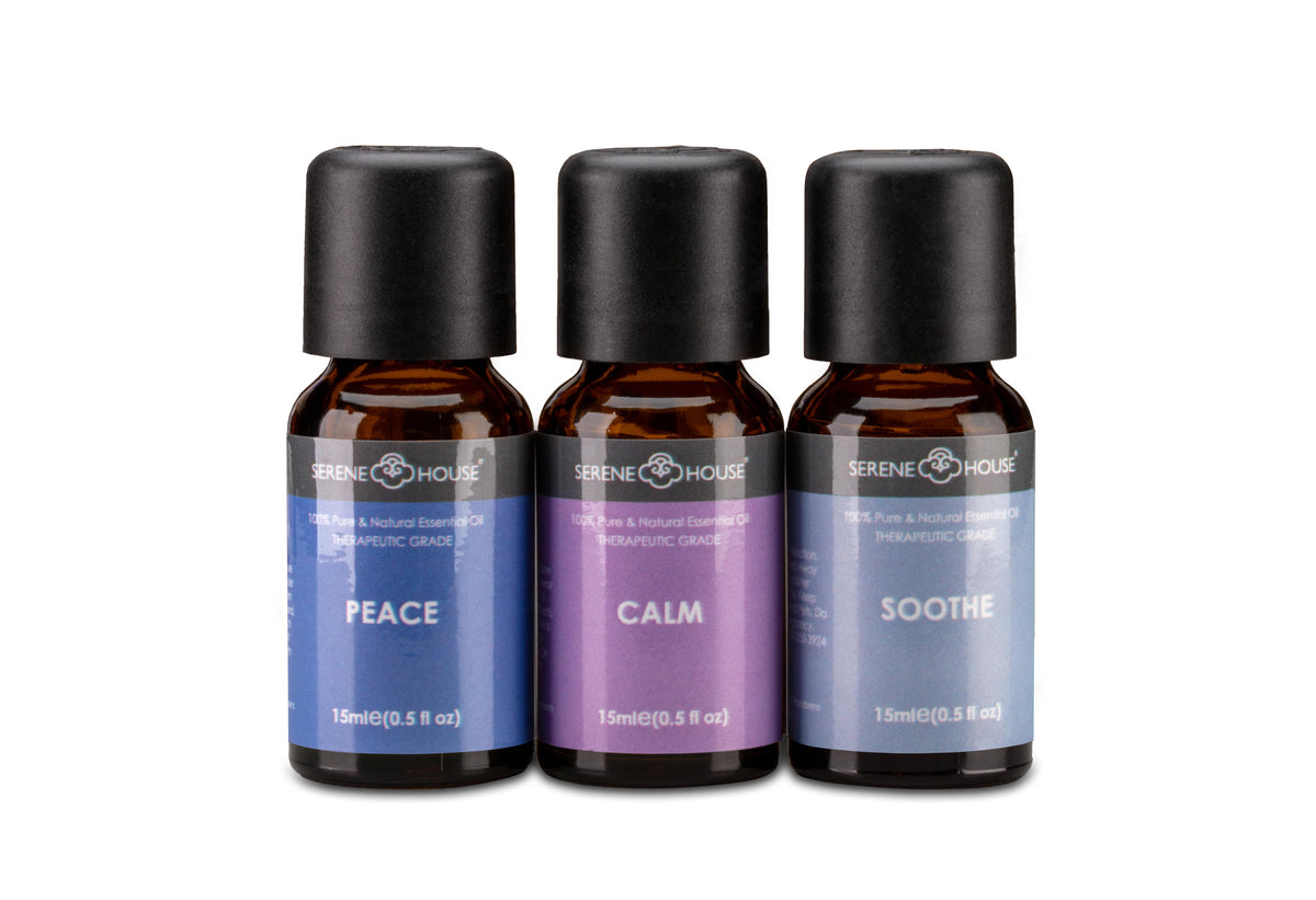 Serene House Peace & Calming Set - 100% Natural Essential Oil Gift Set