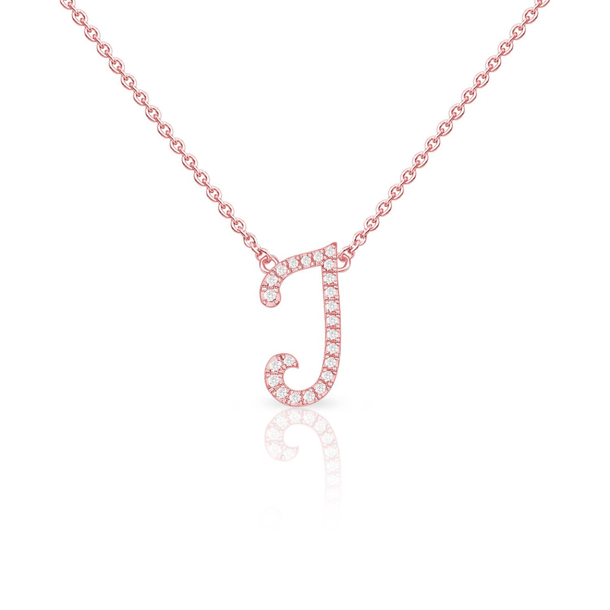 Infinity Luxe Jewelry Collection Diamond Cursive Initial W/Chain