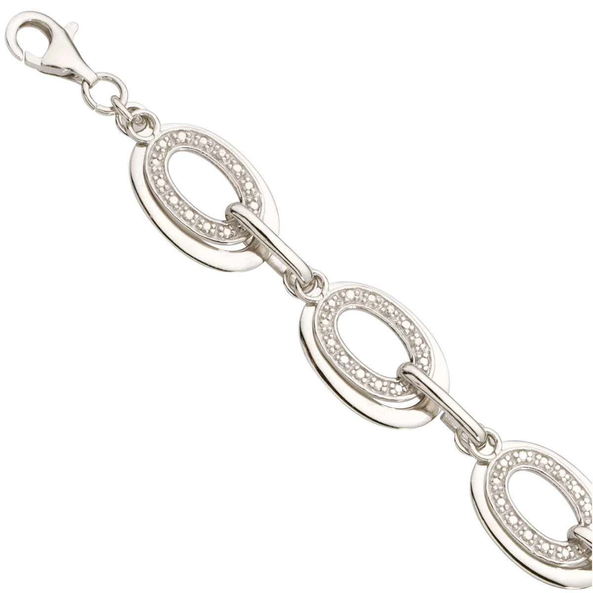 Jilco Geometric Sterling & Diamond Bracelet