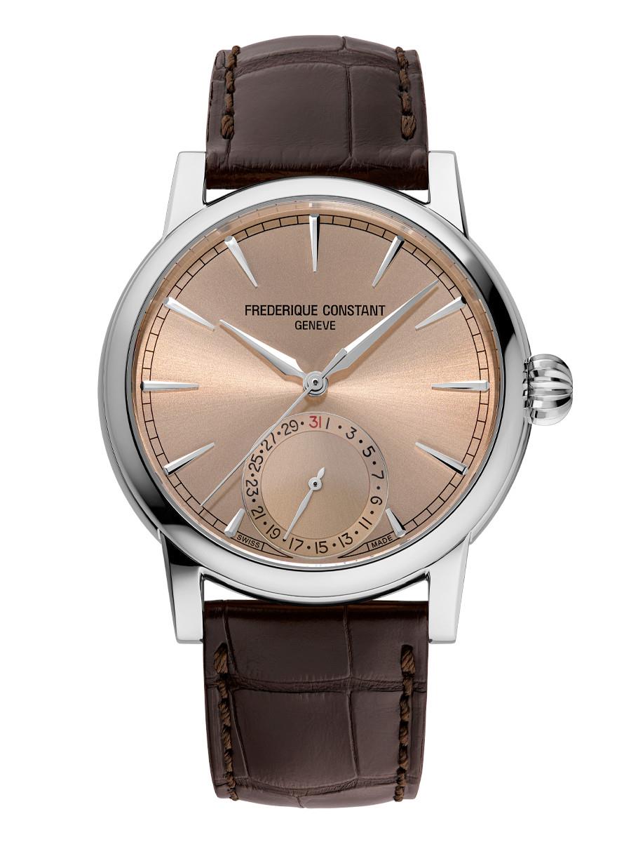 Frederique Constant Men's Manufacture Leather Strap watch, Salmon dial