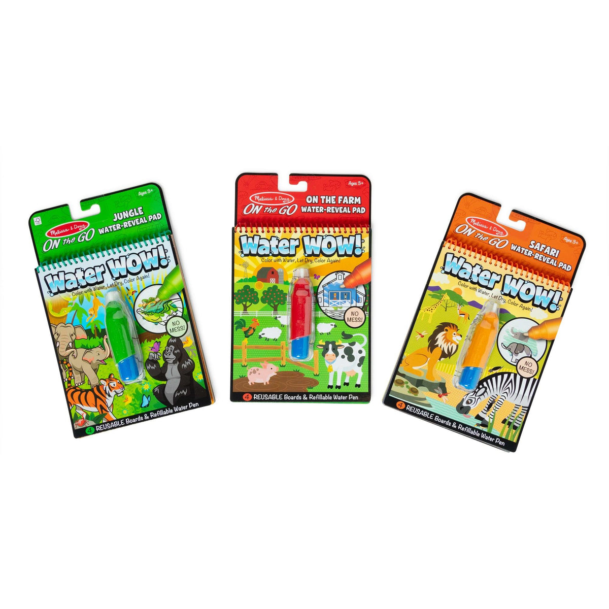 Melissa & Doug Water Wow! 3-Pack Set: Jungle Safari Farm Ages 3+ Years