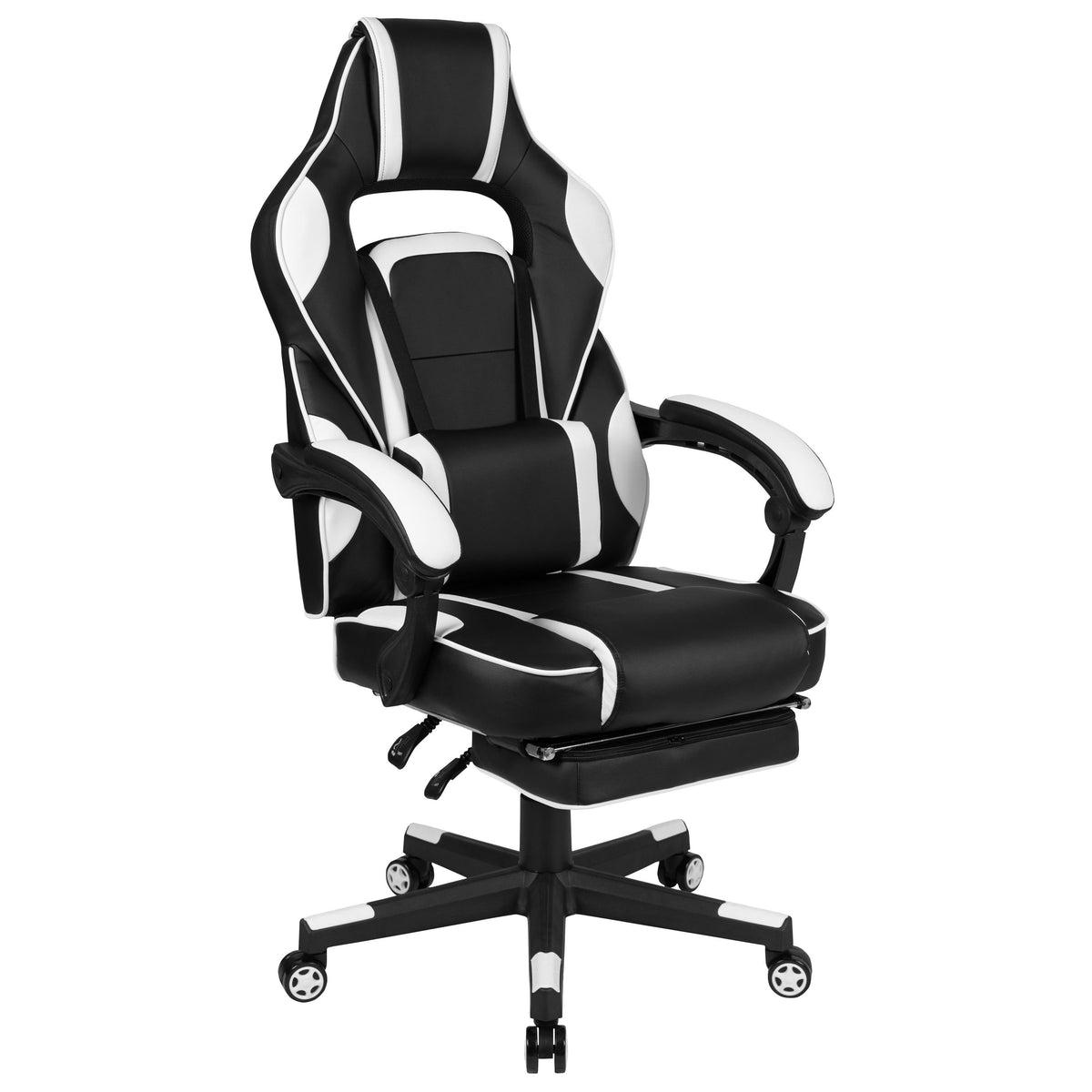 OSC Designs Black/White X40 Series Reclining & Massaging Gaming Chair