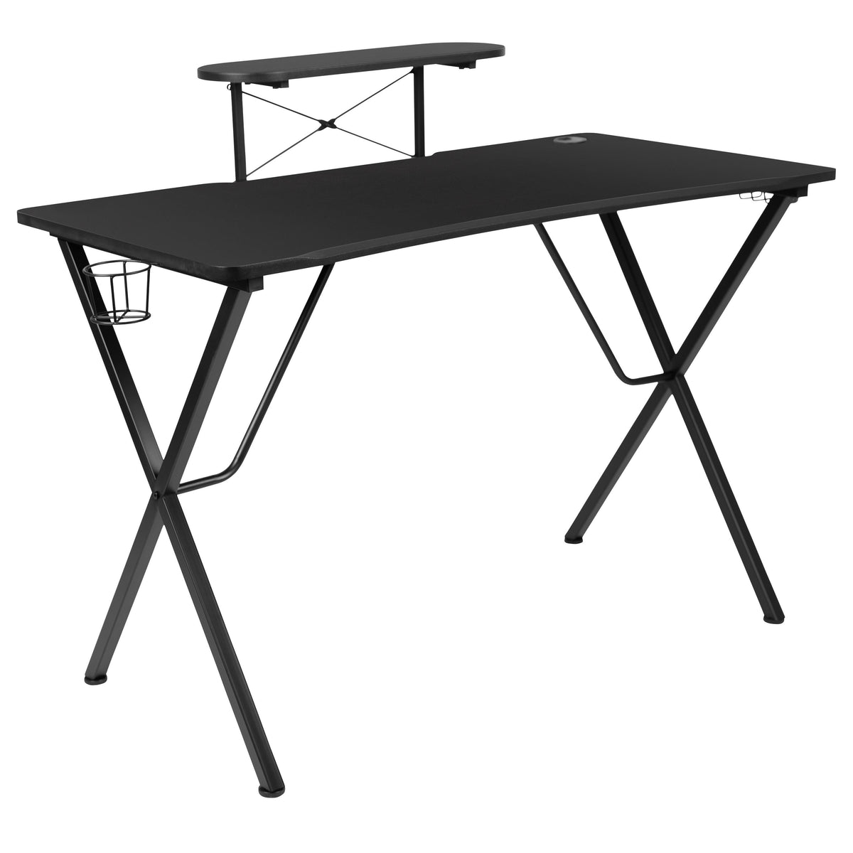 OSC Designs Black Gaming Desk w/ Monitor Stand