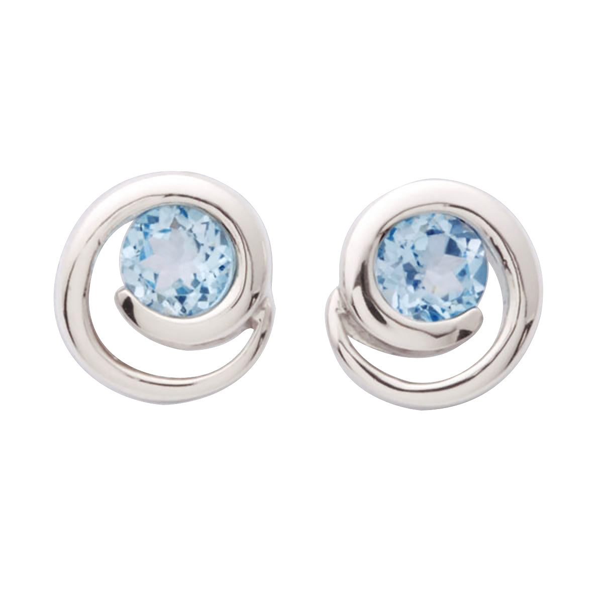 Jilco Swirl Blue Topaz Earrings