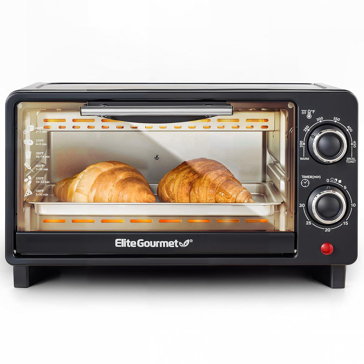 Elite Gourmet 4 Slice Toaster Oven Black