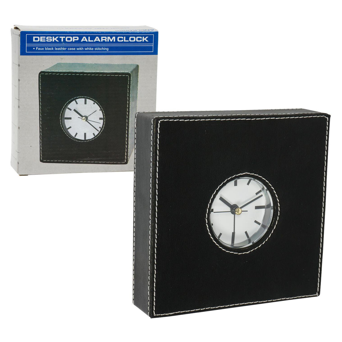 Bella Home Desktop Leather Encased Alarm Clock