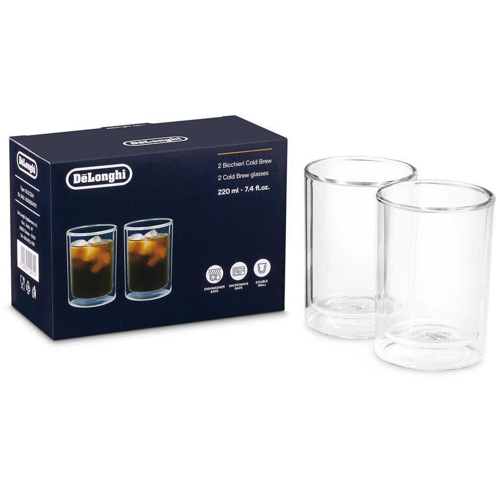 Delonghi Cold Brew Double Wall Set of 2 Glasses, Small, 7.4 fl oz