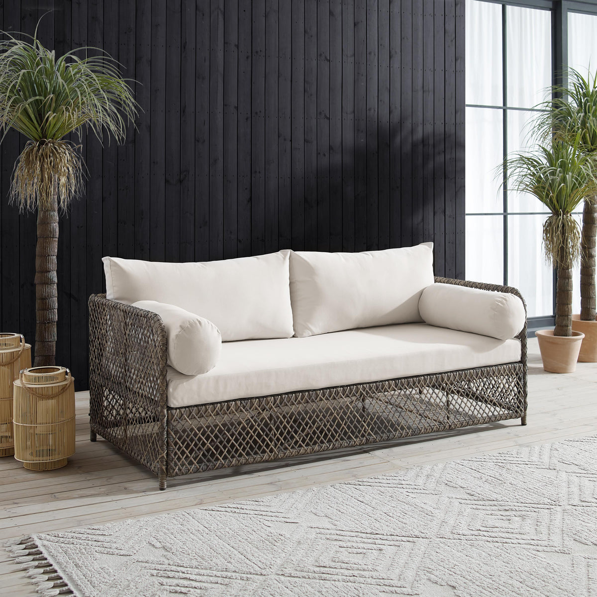 Crosley Outdoor Granite Bay Wicker Outdoor Sofa