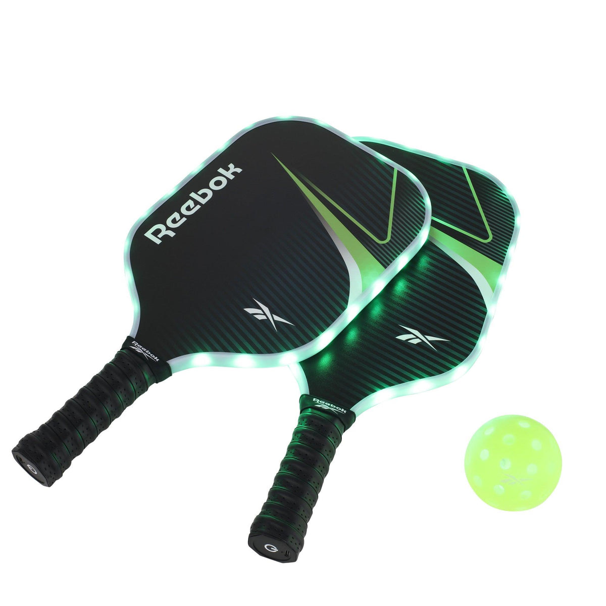 Reebok LED 2pc Fiberglass Pickleball Set Green