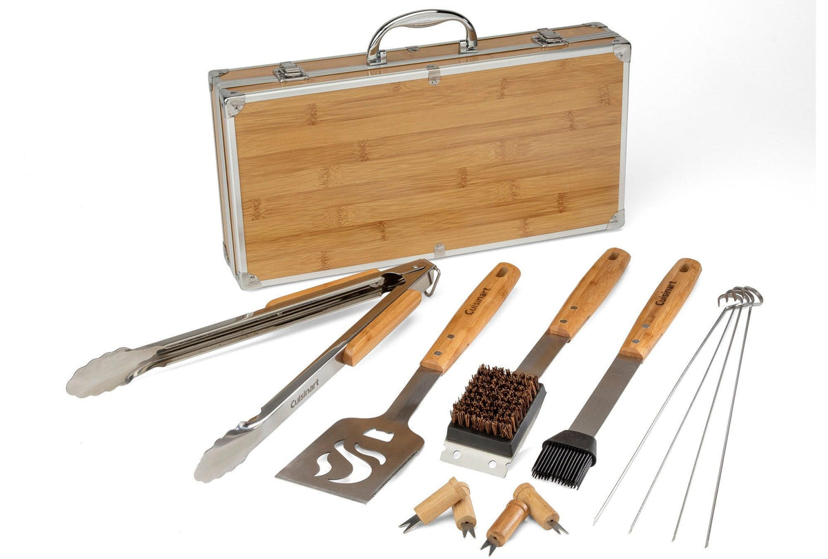 Cuisinart Outdoors 13pc Bamboo Handle Grill Tool Set