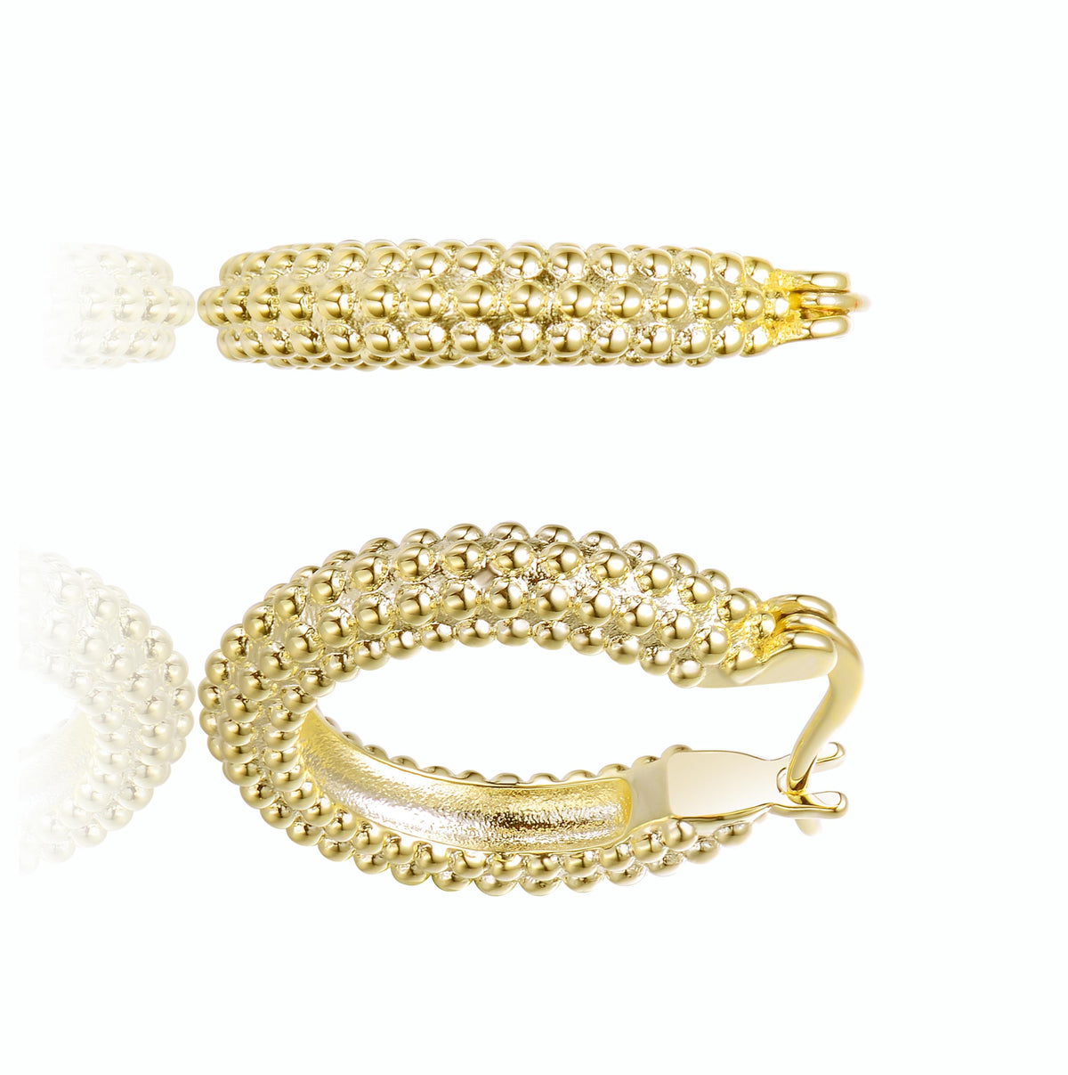 GENEVIVE 14K Gold Plated Hoop Statement Earrings