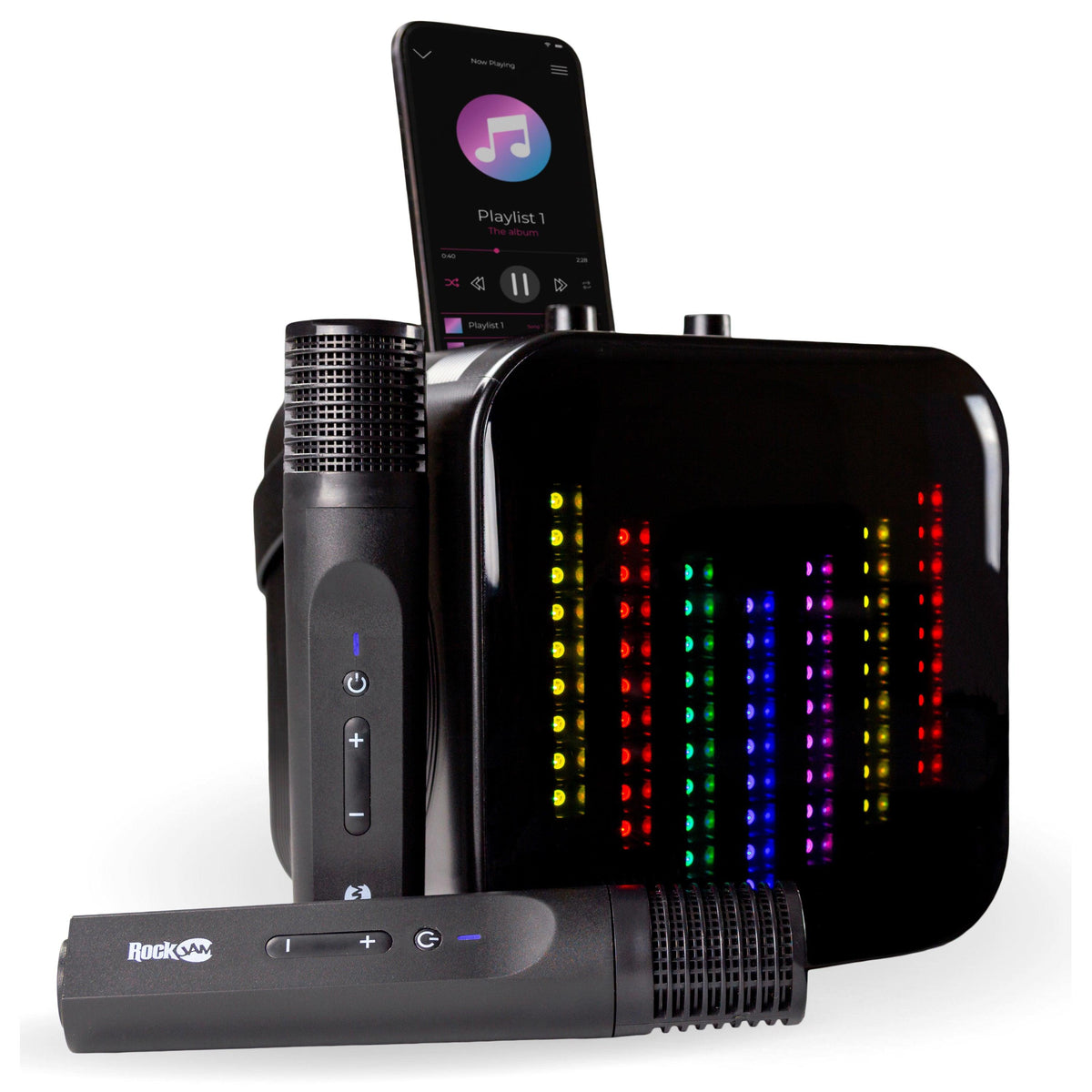 RockJam Pixel Bluetooth Karaoke Machine w/ 2 Wireless Microphones