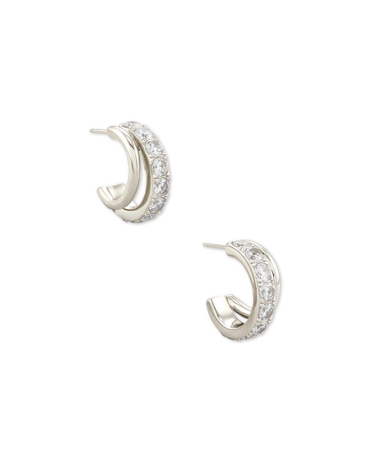 Kendra Scott Livy Huggie Earrings Rhodium