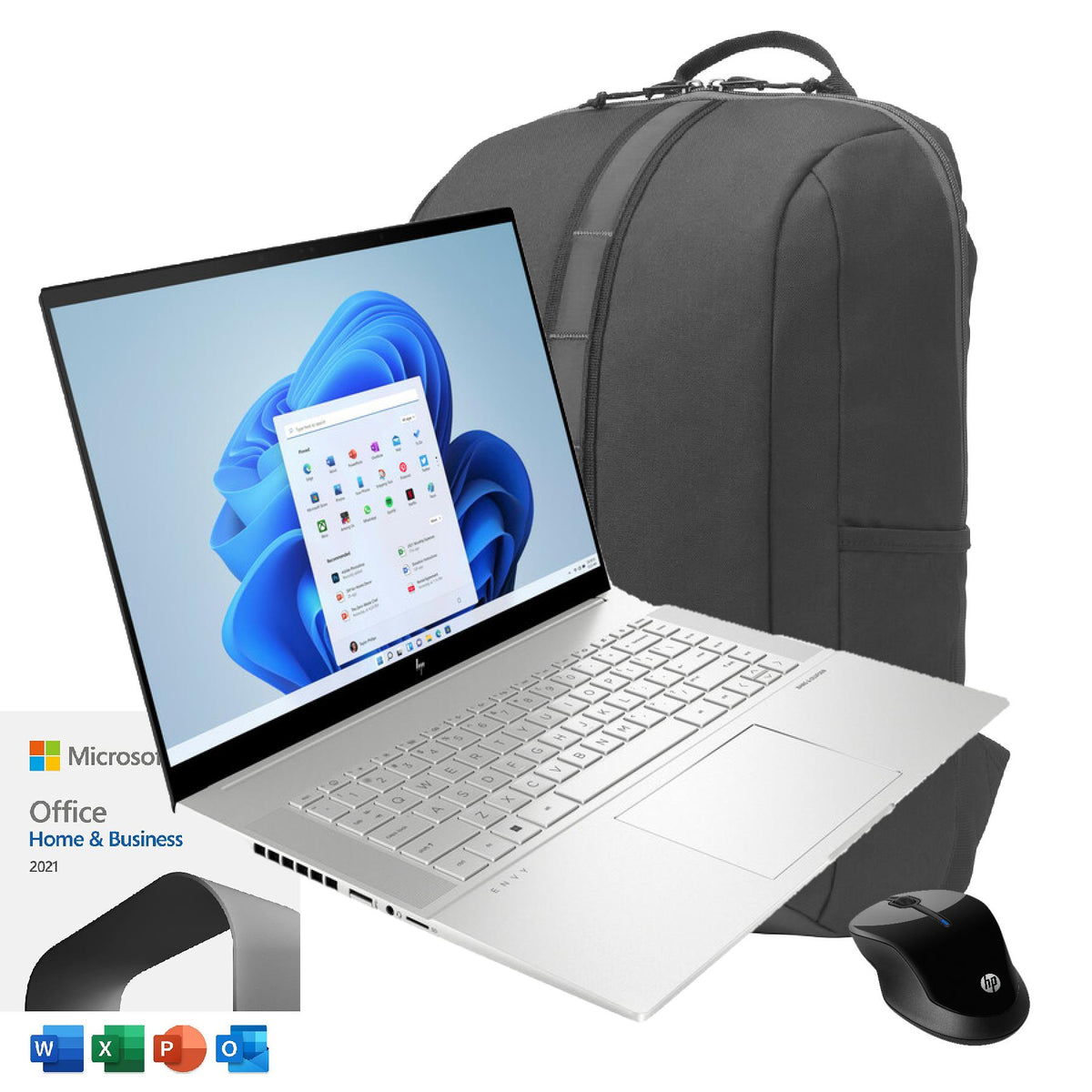 Hewlett Packard Envy Intel 16" Notebook + Microsoft Office 2024 w/ wireless mouse & backpack