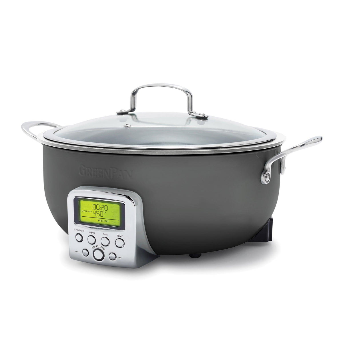 GreenPan Elite Ceramic 6qt Smart Skillet Graphite