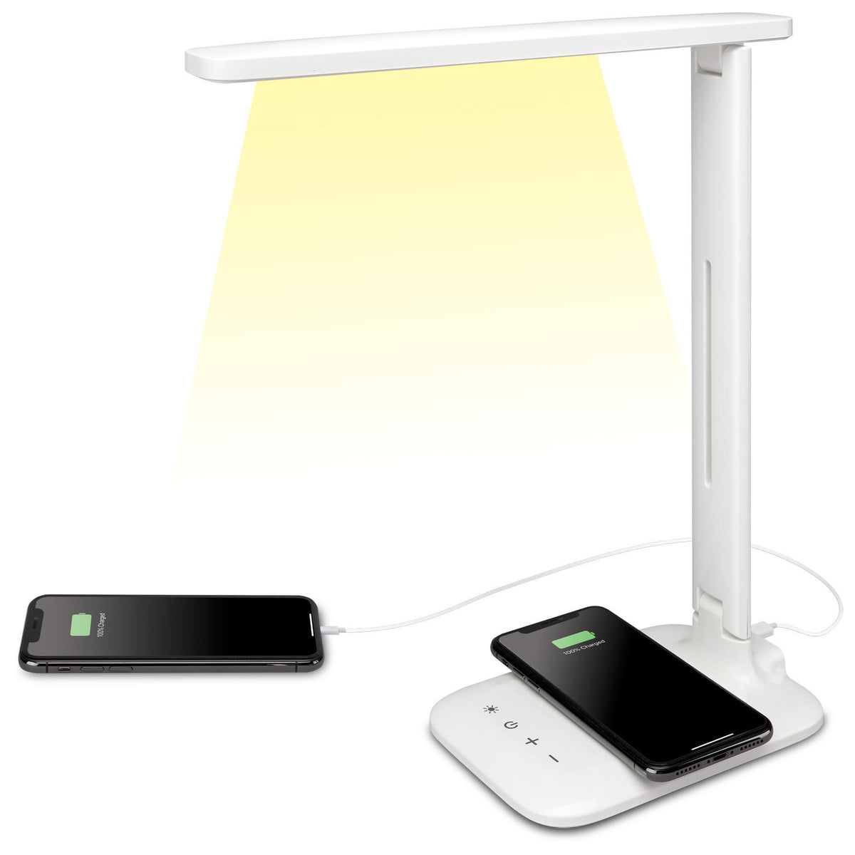 GPX iLive LED Desk Lamp w/ Wireless Foldable & Adjustable Charging Pad