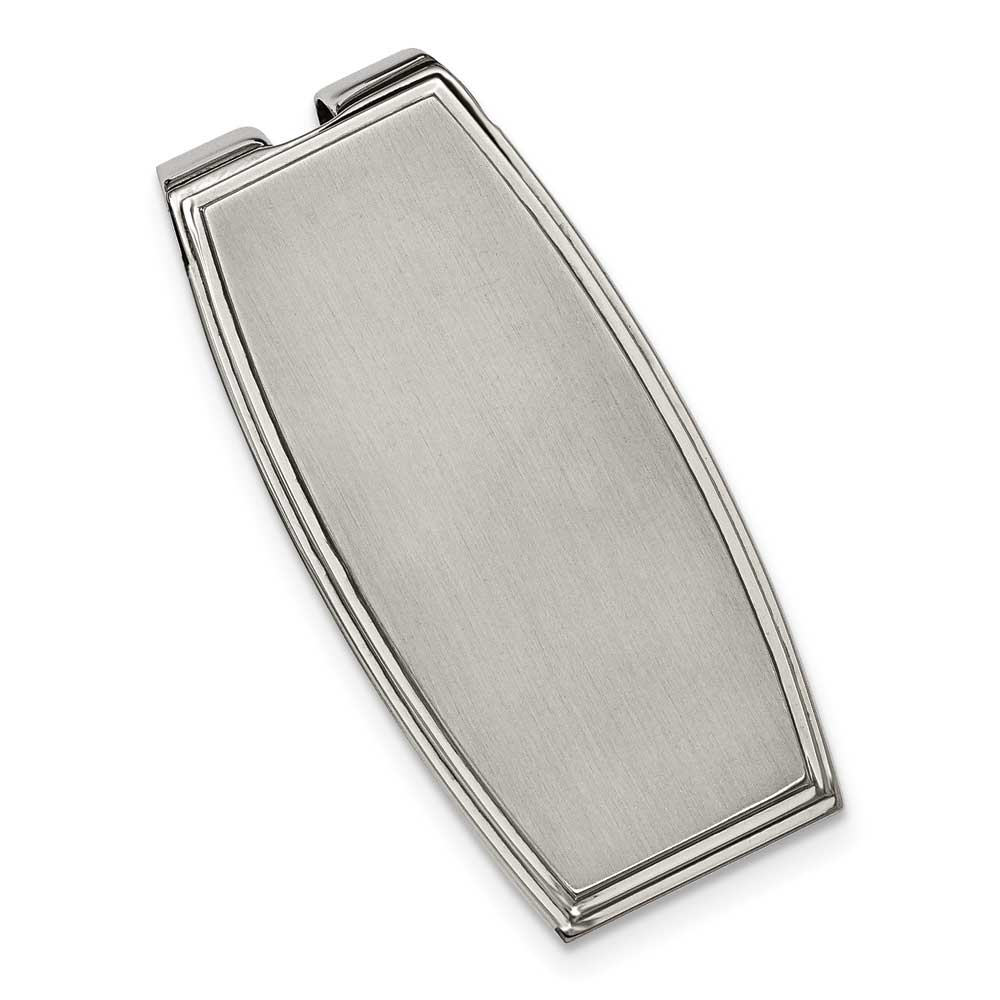 Distinctive Gifts Stainless Steel Brushed and Polished Money Clip