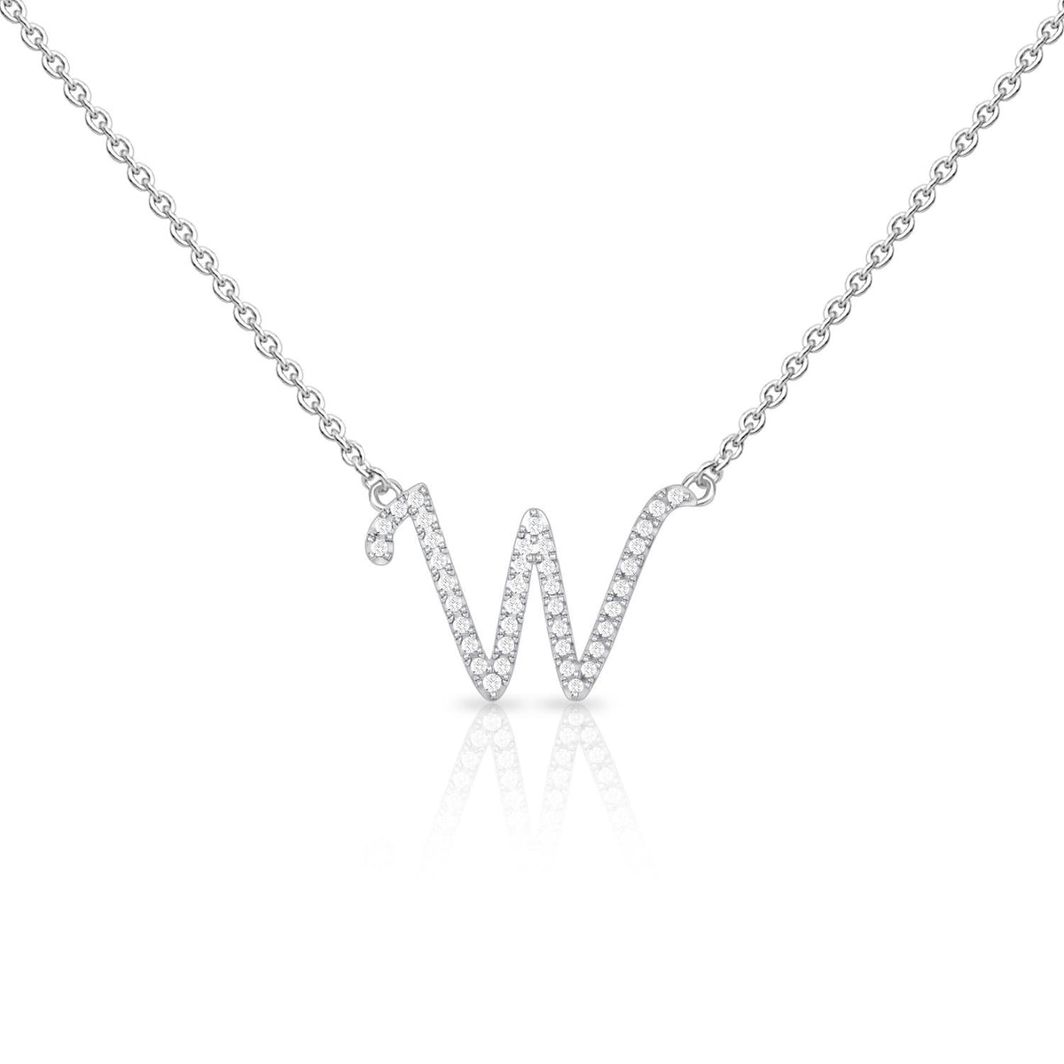 Infinity Luxe Jewelry Collection Diamond Cursive Initial W/Chain