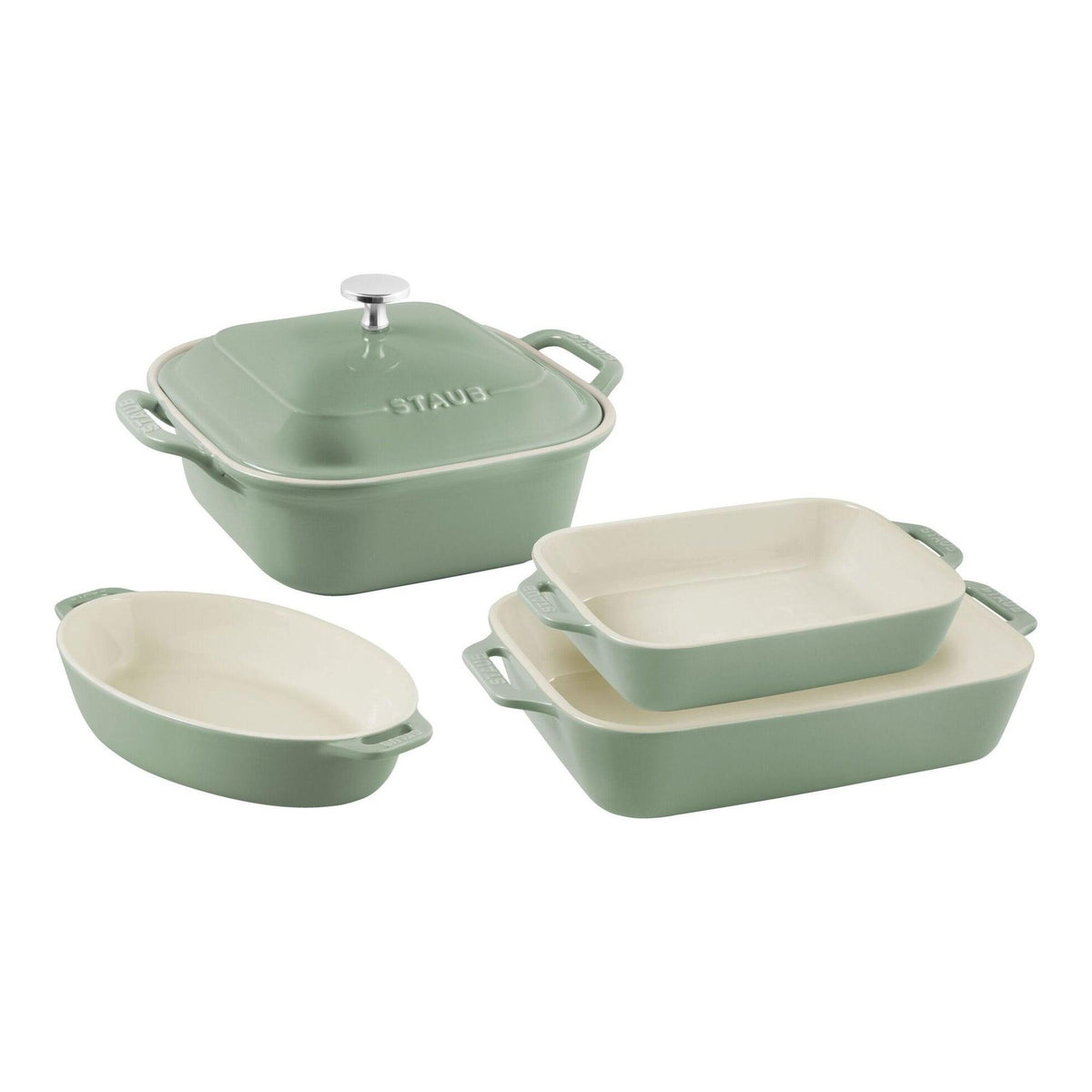 Staub 5pc Mixed Baking Dish Set Eucalyptus