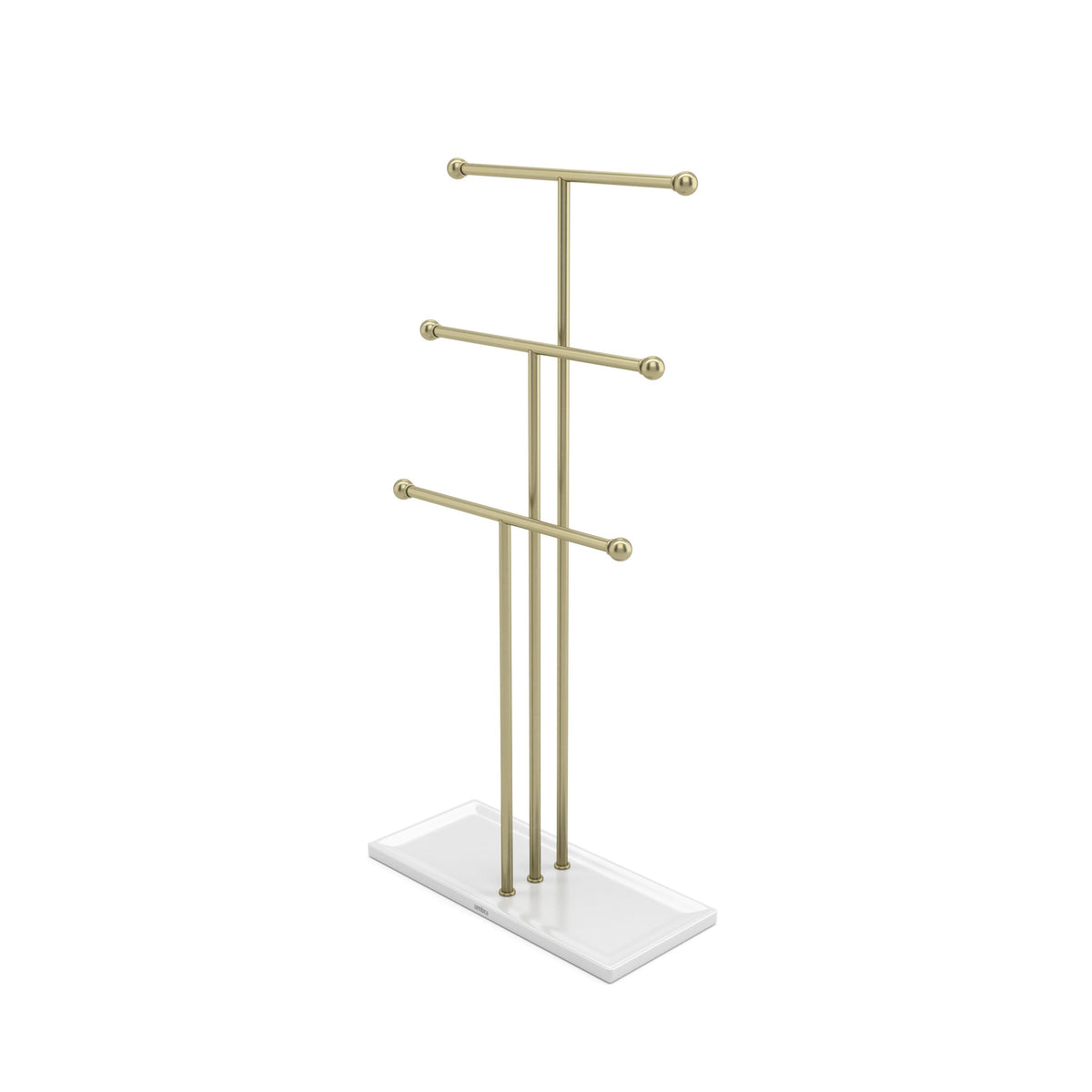Umbra Trigem 3-Tier Jewelry Stand Brass/wht