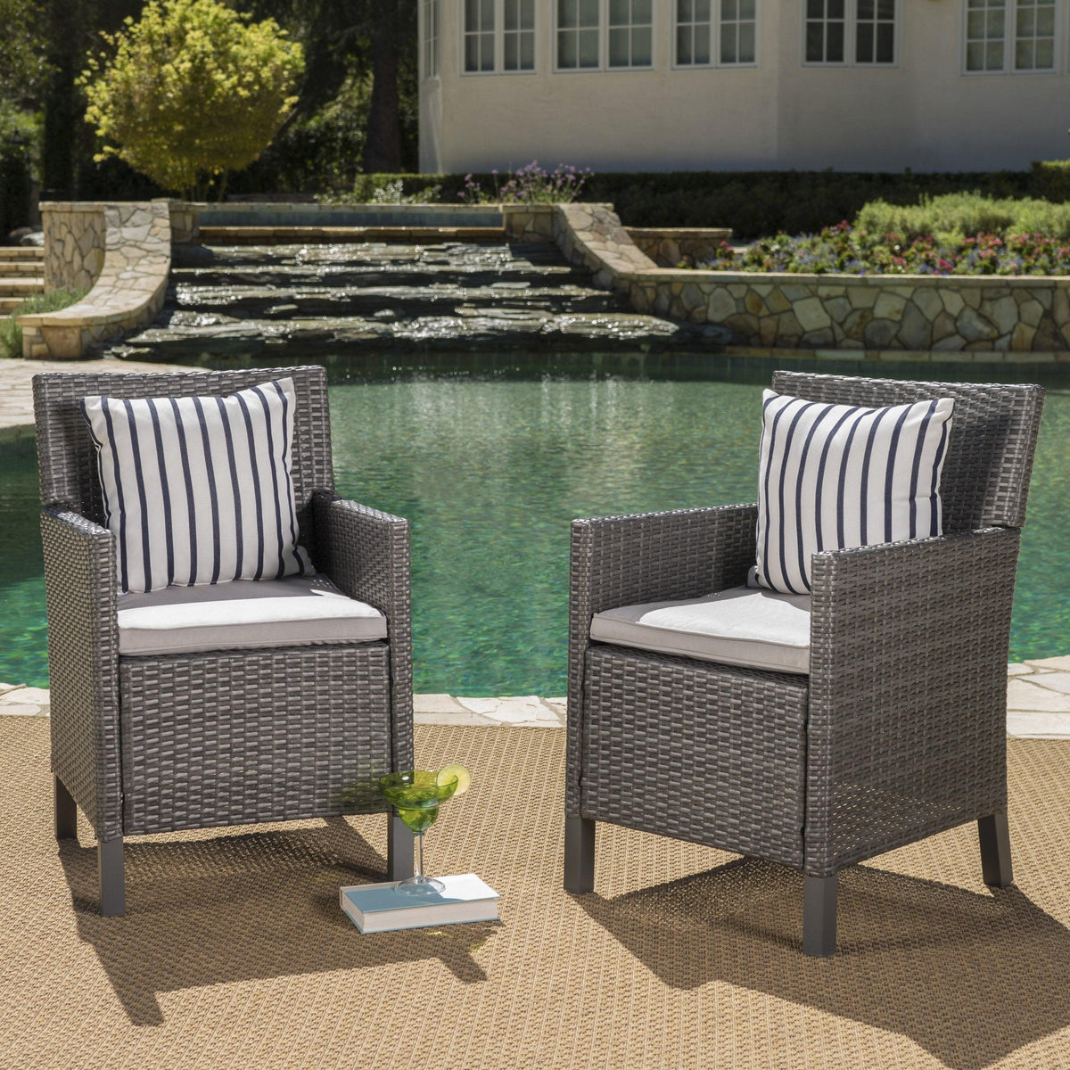 Stark Home Cypress Outdoor Wicker Dining Chair Set (2)