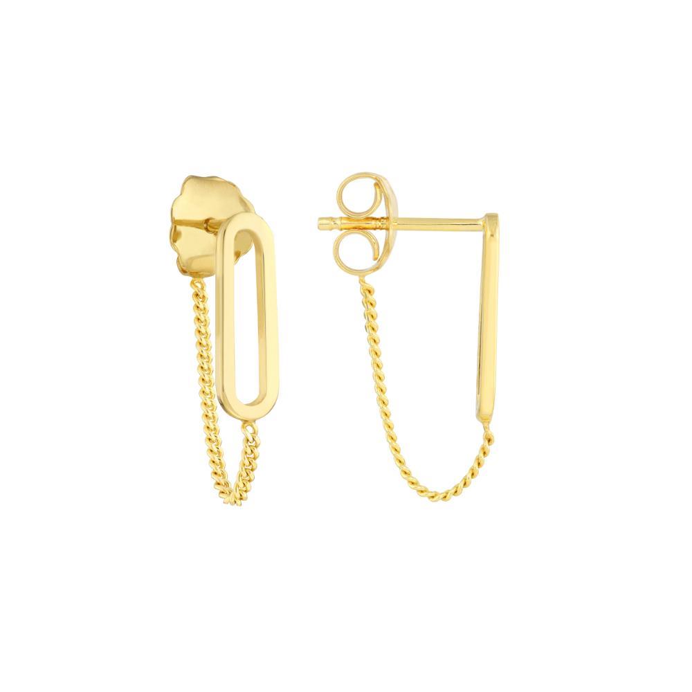 HAWLEY ST Front To Back Paper Clip & Curb Earrings