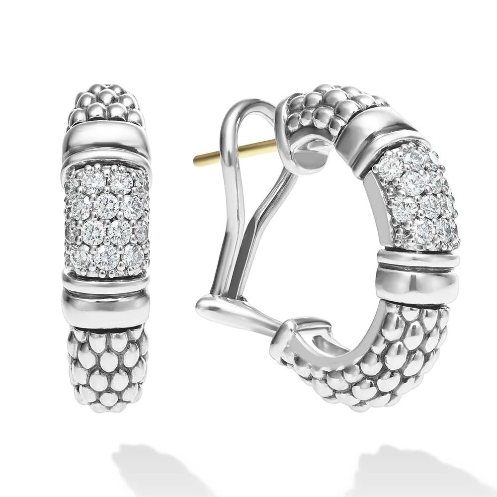 Lagos Caviar Diamond Hoop Earrings