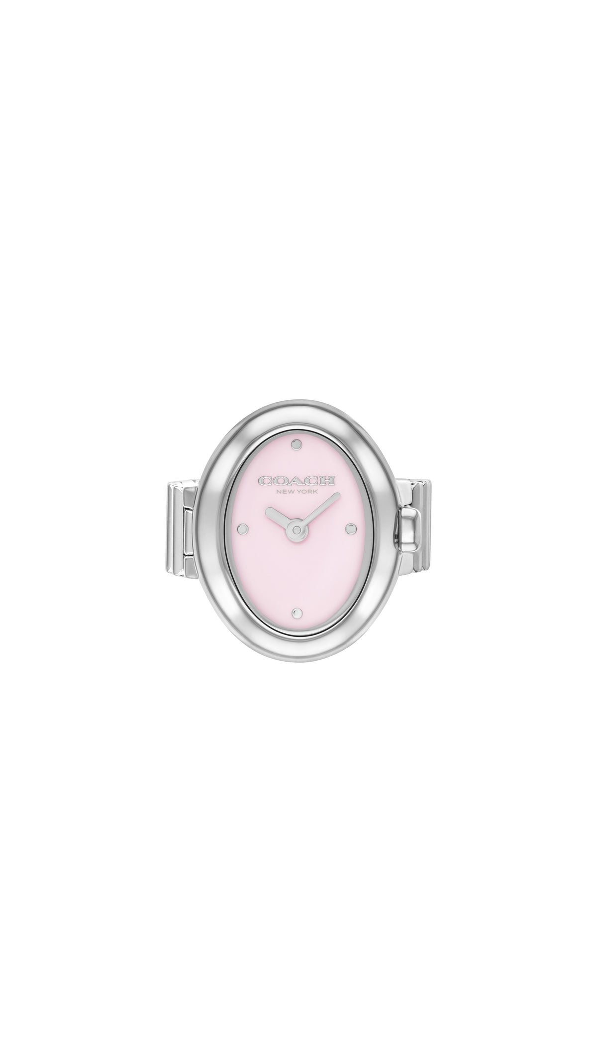 Coach Sammy Ring Watch. Stainless Steel with Lavender Lacquer Dial
